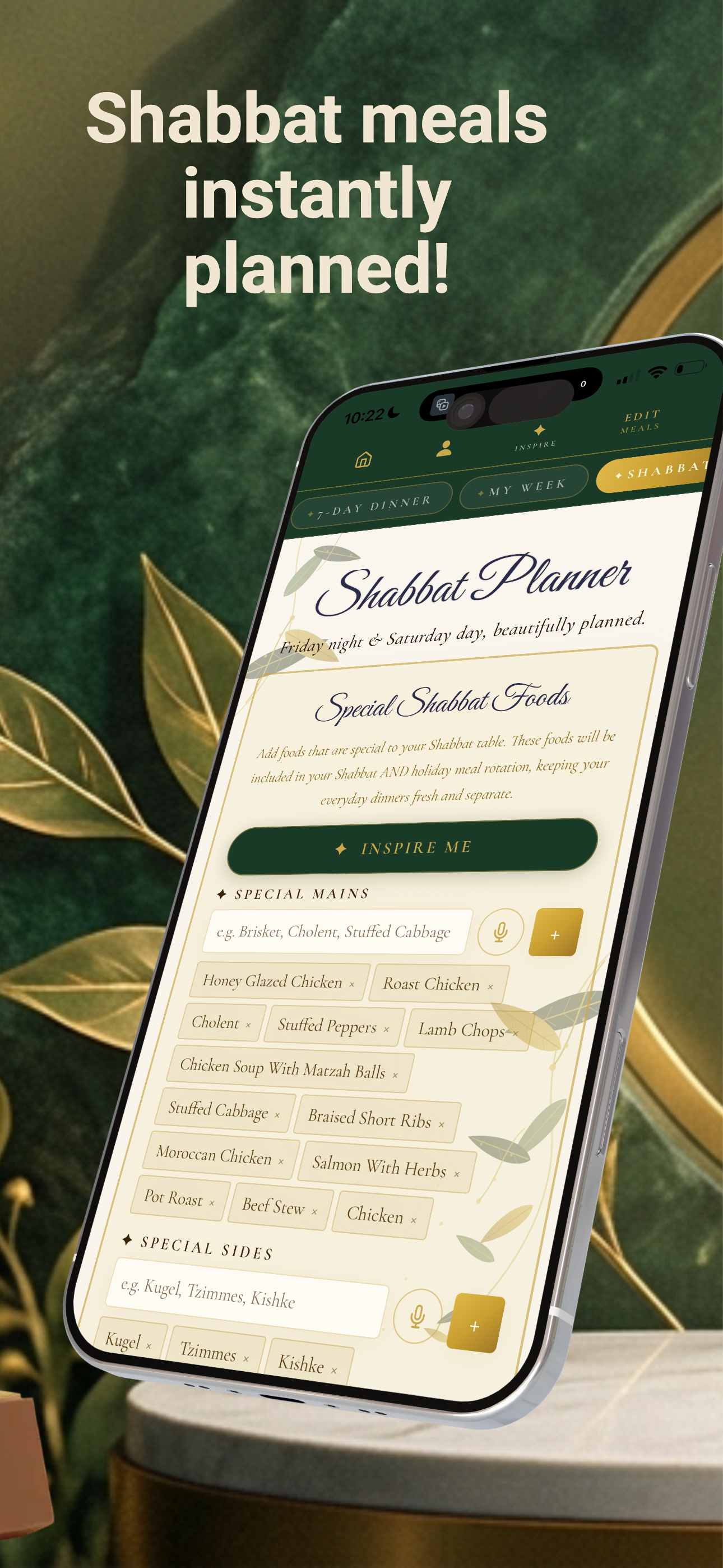 Dinner Decider Shabbat Planner feature