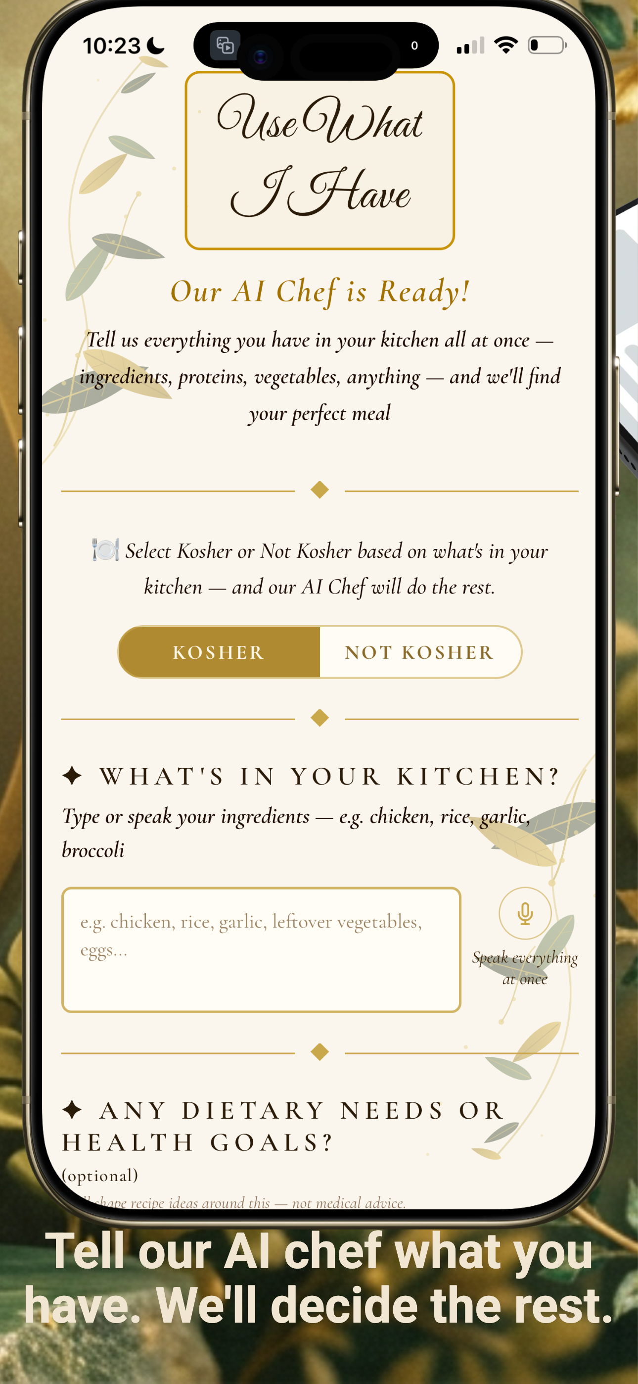 Dinner Decider Use What I Have feature